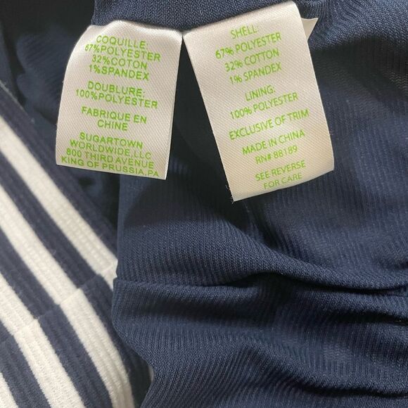 Lilly Pulitzer Janice Striped Navy White Sleeveless Sheath Dress XS - Picture 6 of 7